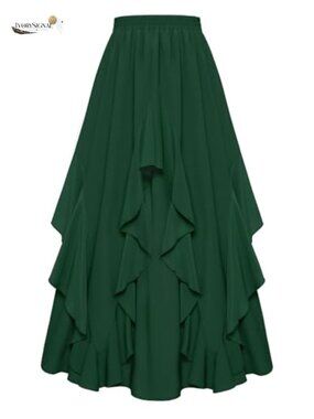 Long Skirt Ruffled Flowy Renaissance Maxi Skirt